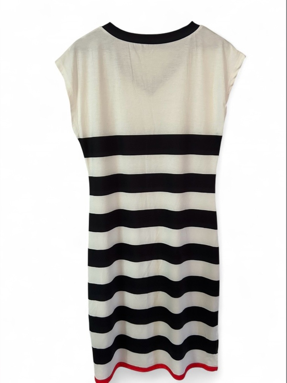 Lovesoft Boutique V Neck Black White Striped Midi Dress - NWT - Picture 4 of 6